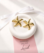 Starfish Stud Earrings 18K Gold Plated Stainless Steel