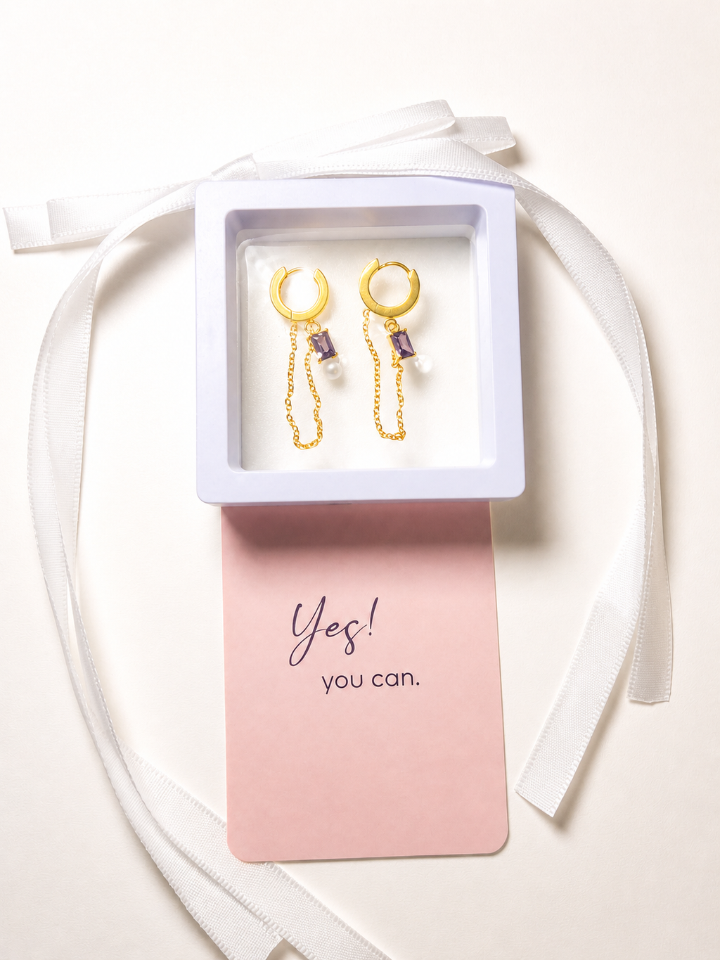 Gold Tassel Zirconia Earrings – 18K Gold Plated