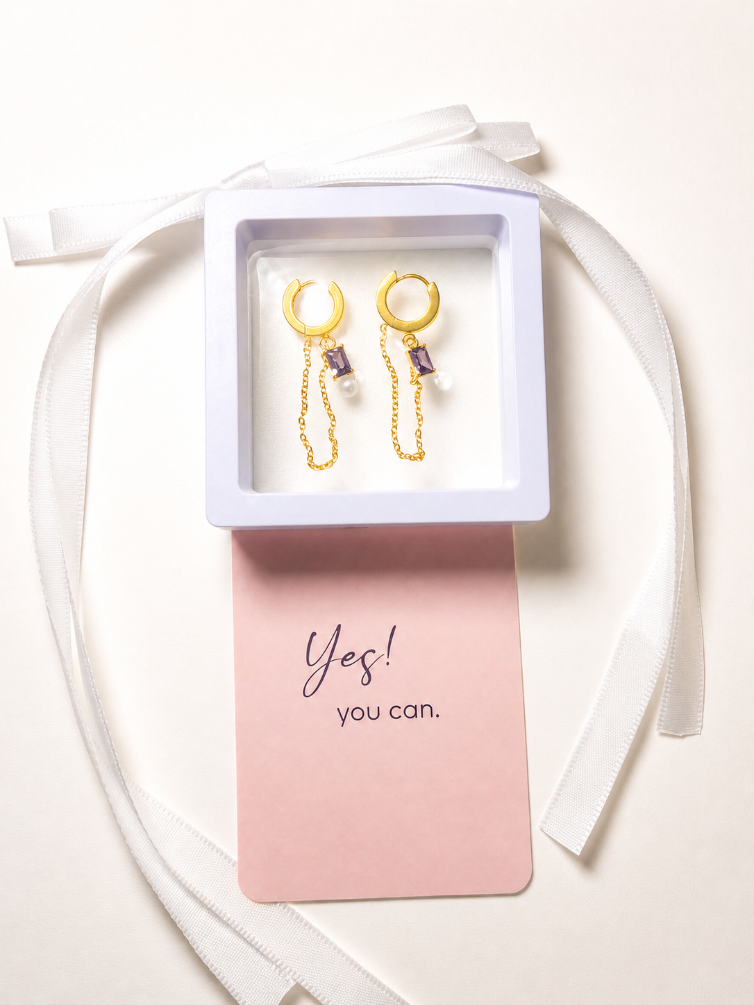 Gold Tassel Zirconia Earrings – 18K Gold Plated