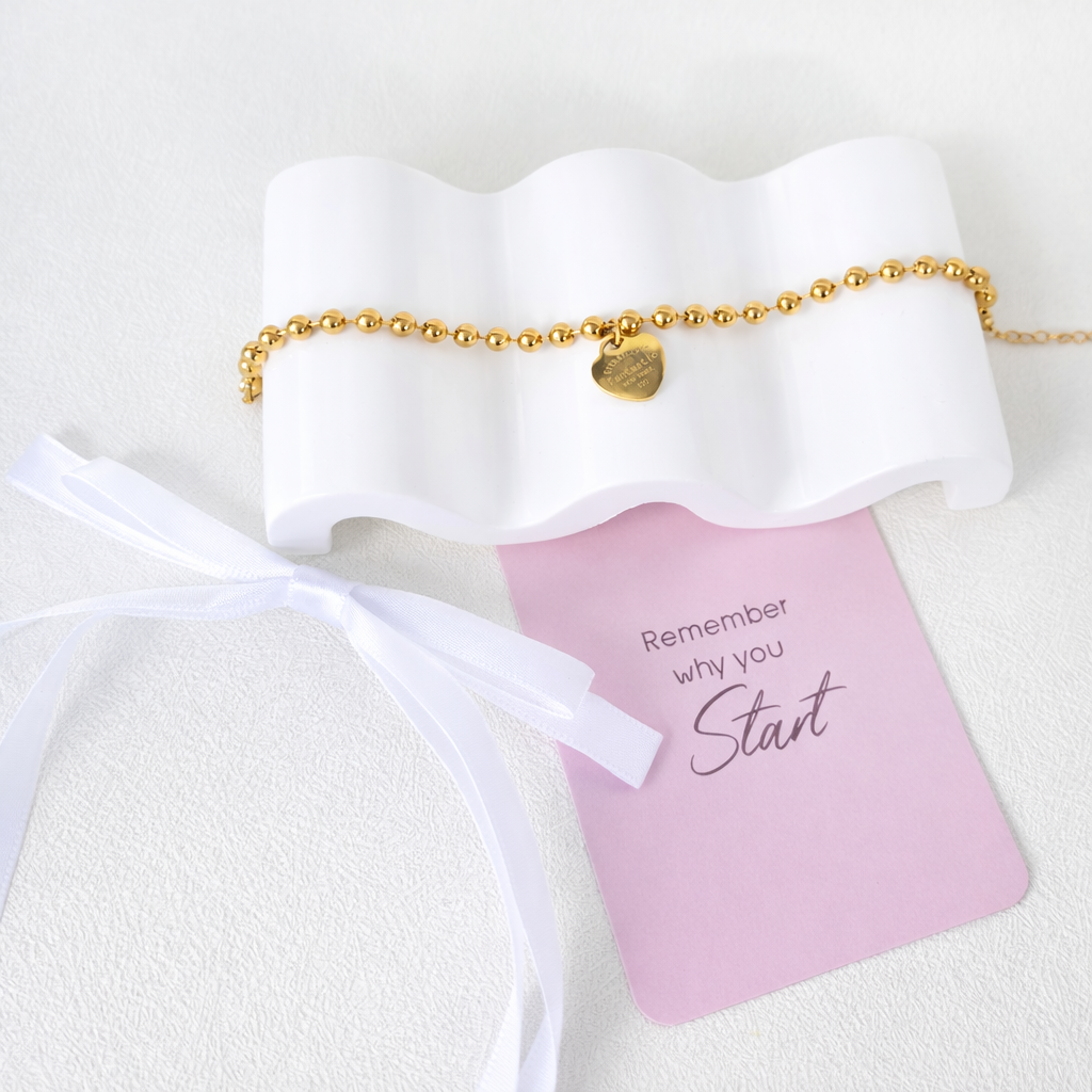 Hearts- Bracelet, 18K Gold Plated Steel