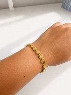 Floral Stainless Steel Bracelet – 18K Gold Plated