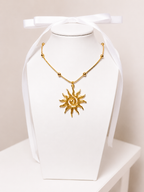 Sun Necklace, 18K Gold Plated Steel