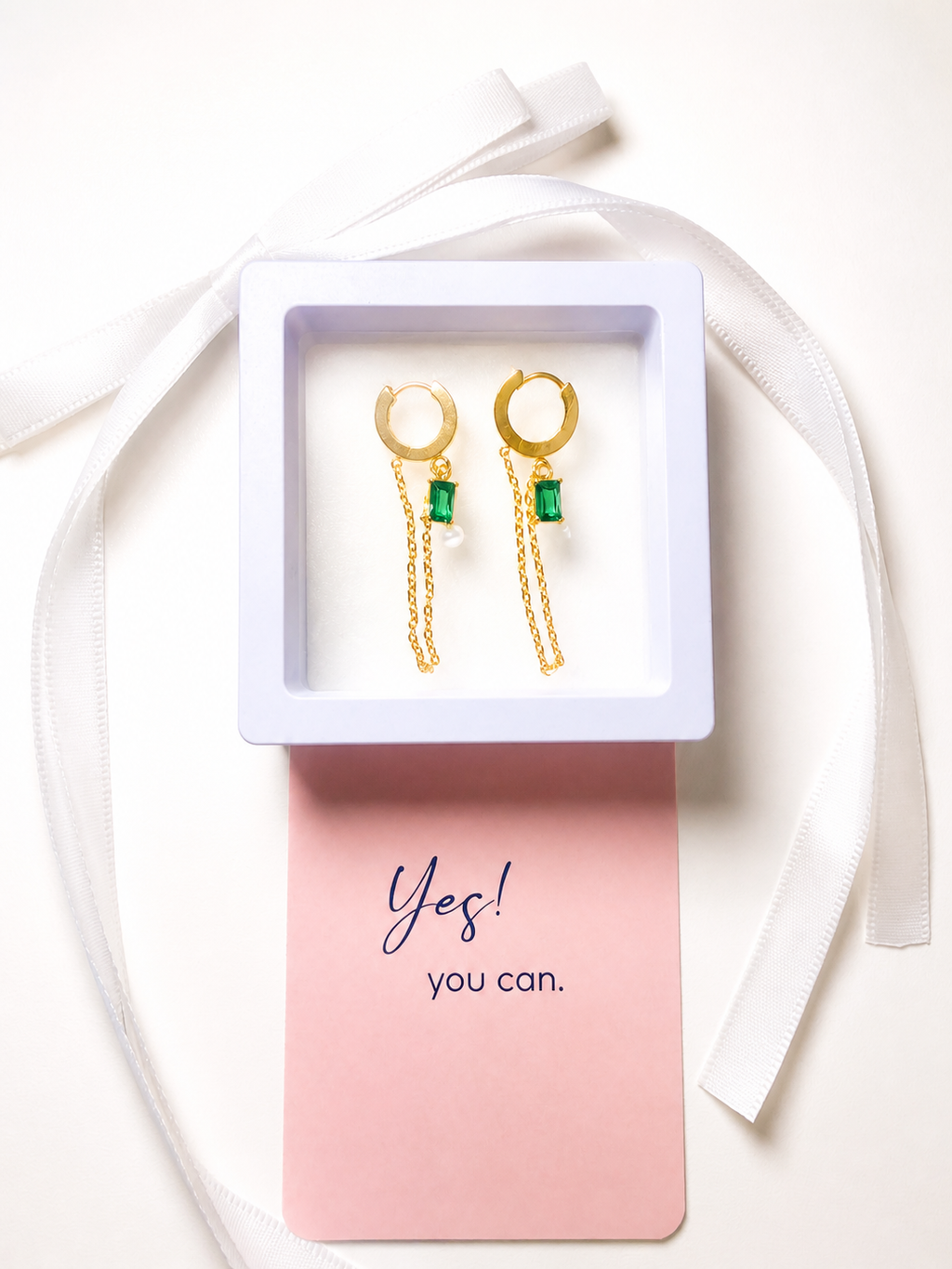 Gold Tassel Zirconia Earrings – 18K Gold Plated