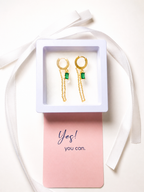 Gold Tassel Zirconia Earrings – 18K Gold Plated