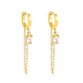 Gold Tassel Zirconia Earrings – 18K Gold Plated