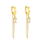 Gold Tassel Zirconia Earrings – 18K Gold Plated