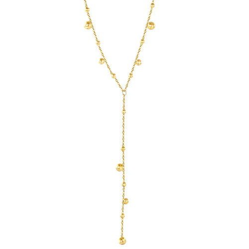 18K Gold Tassel Bead Necklace