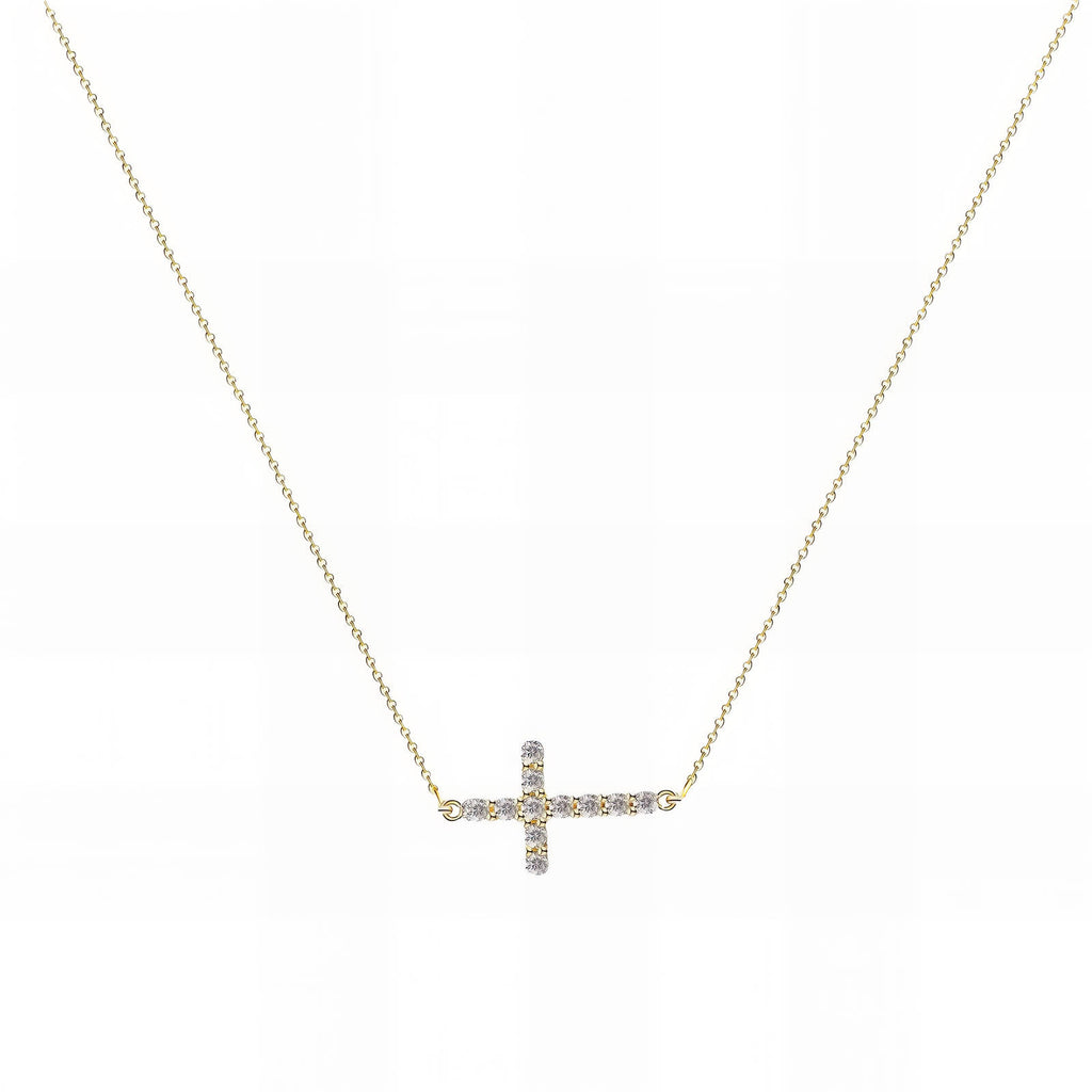 Crosses- Necklace, 18K Gold Plated Steel