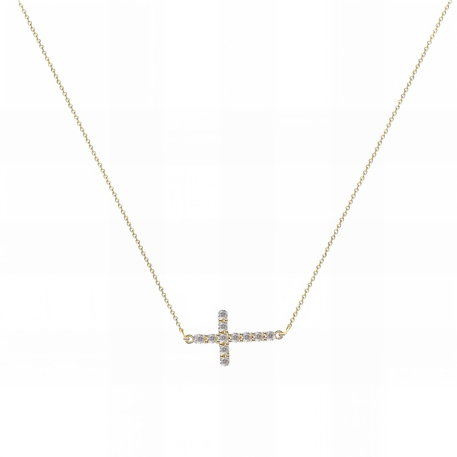 Crosses- Necklace, 18K Gold Plated Steel
