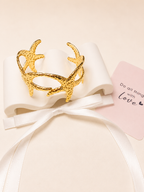 Starfishes Bracelet, 18K Gold Plated Steel