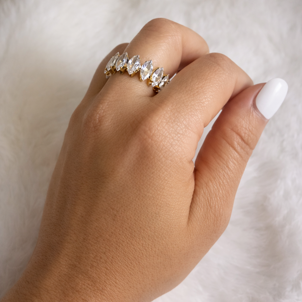 Ring, 18K Gold Plated Steel