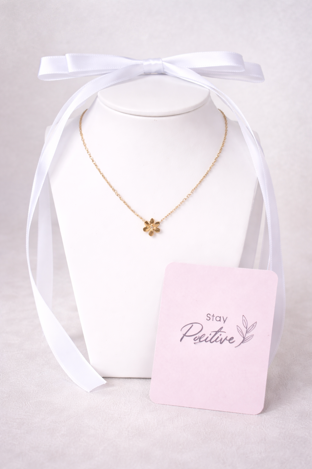 Flower- Necklace, 18K Gold Plated Steel