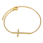Crosses- Bracelet, 18K Gold Plated Steel