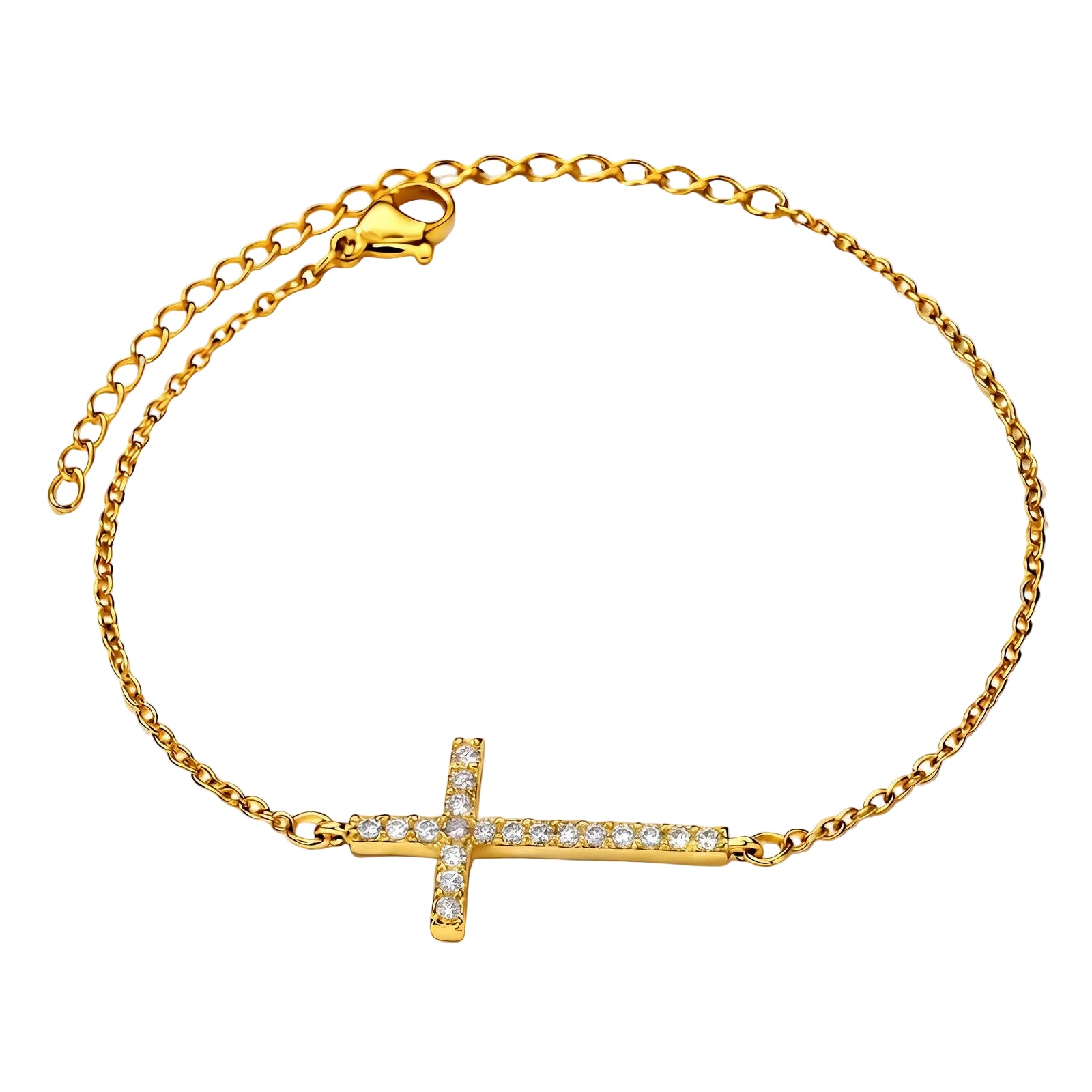Crosses- Bracelet, 18K Gold Plated Steel