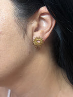 Heart Stud Earrings 18K Gold Plated Stainless Steel