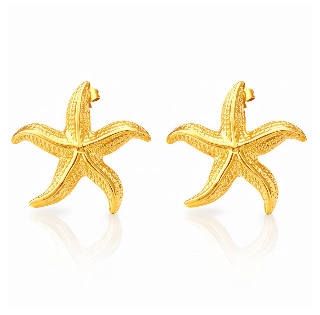 Starfish Stud Earrings 18K Gold Plated Stainless Steel