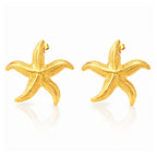 Starfish Stud Earrings 18K Gold Plated Stainless Steel
