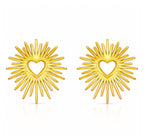 Heart Stud Earrings 18K Gold Plated Stainless Steel
