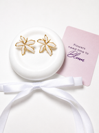 Floral Enamel Stud Earrings – 18K Gold Plated