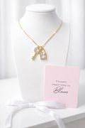 18k Gold Plated Key Lock with White Diamond Accessory Necklace