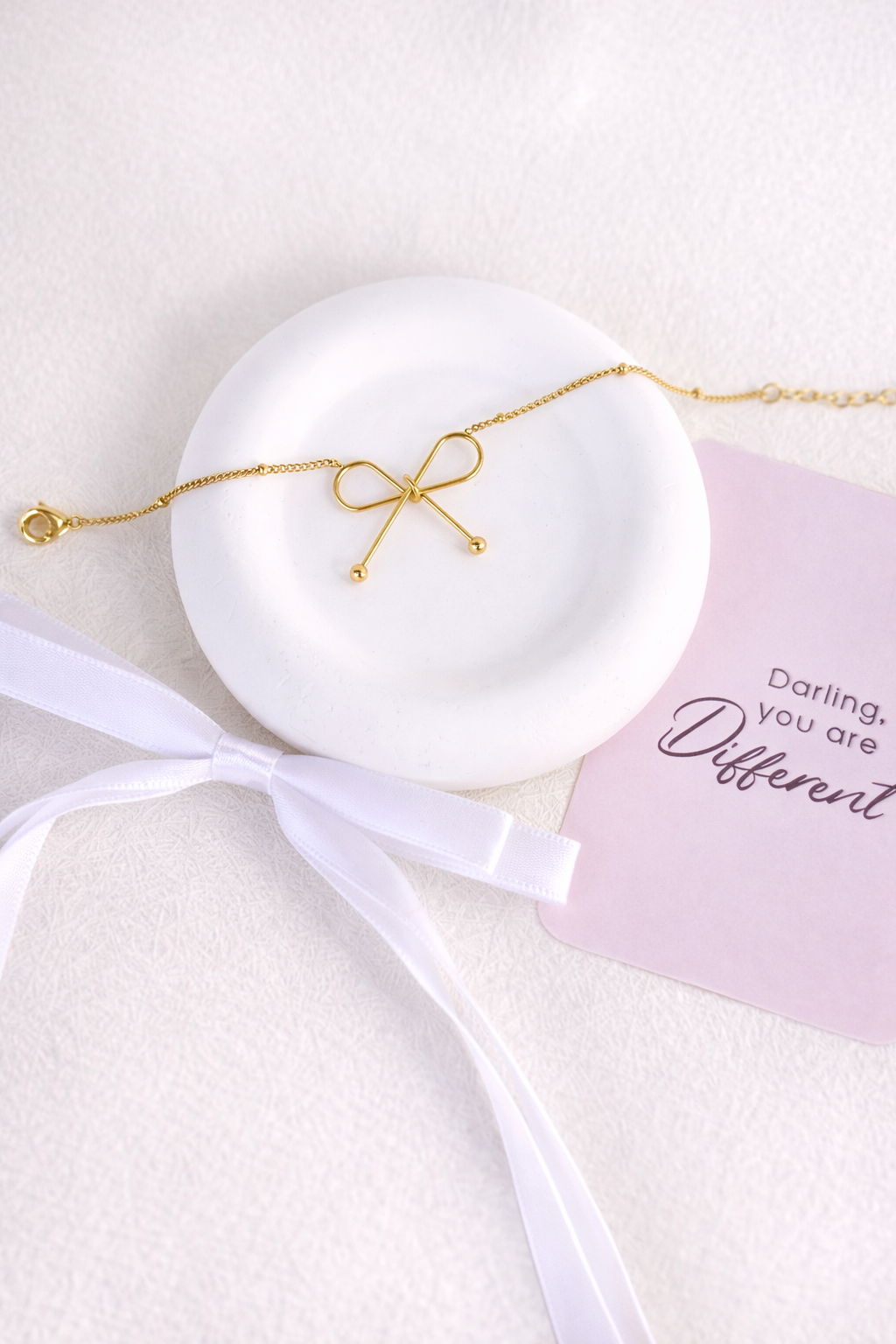 Bow- Bracelet, 18K Gold Plated Steel