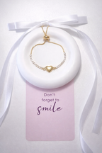 Adjustable Gold Plated Heart and Star Bracelet