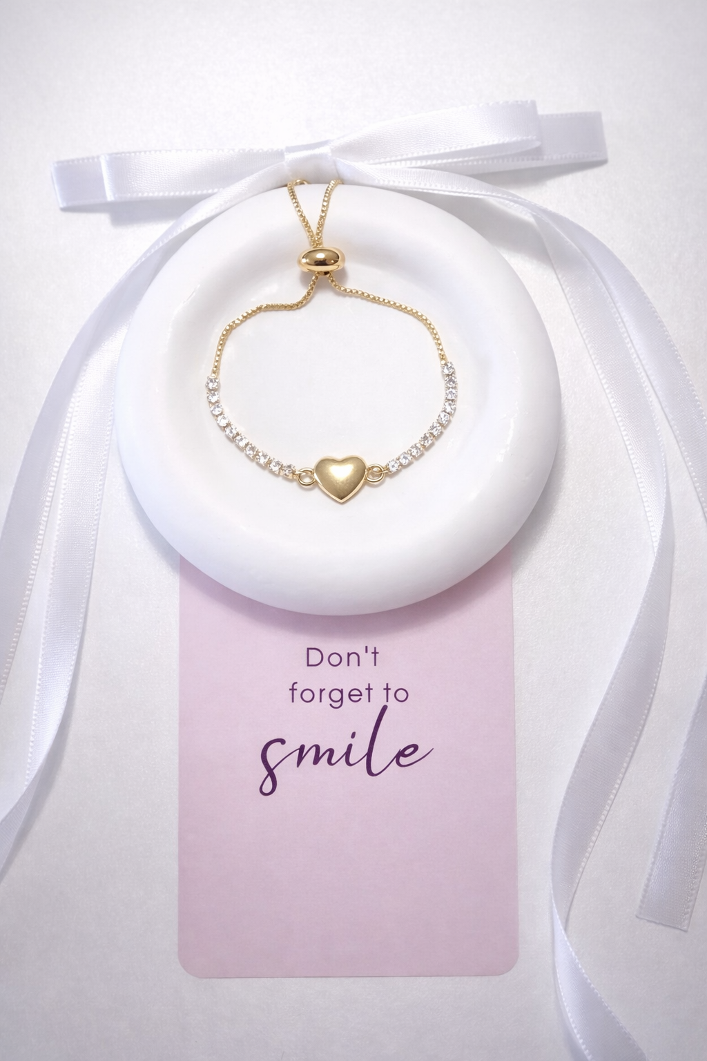Adjustable Gold Plated Heart and Star Bracelet