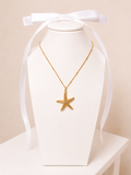 Starfish Necklace, 18K Gold Plated Steel