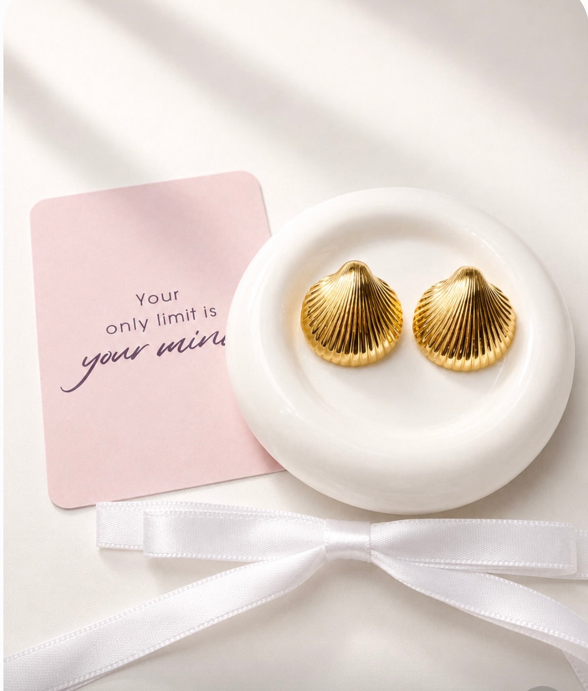 Seashell Stud Earrings 18K Gold Plated Stainless Steel