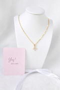 Flower- Necklace, 18K Gold Plated Steel