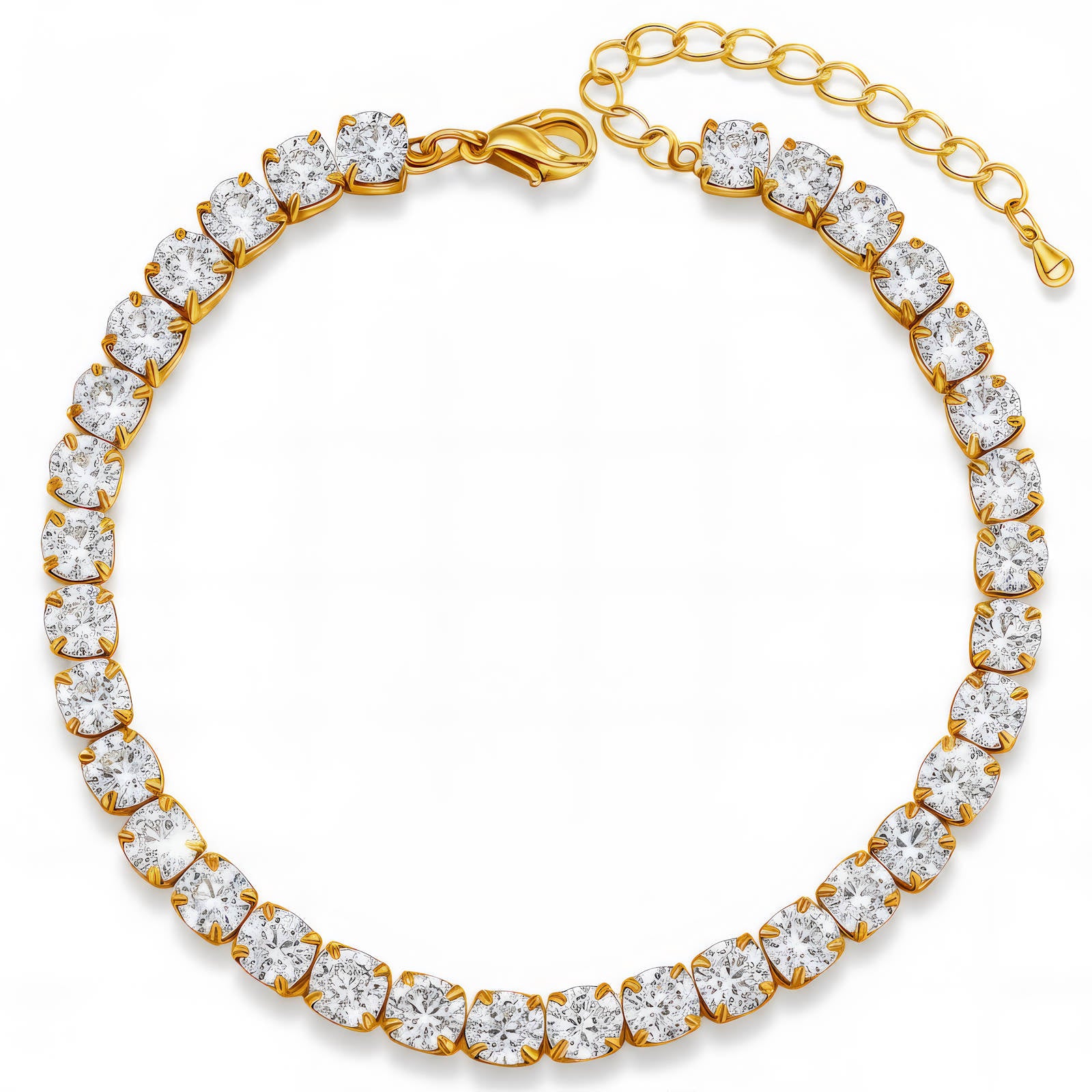 Tennis- Bracelet, 18K Gold Plated Steel