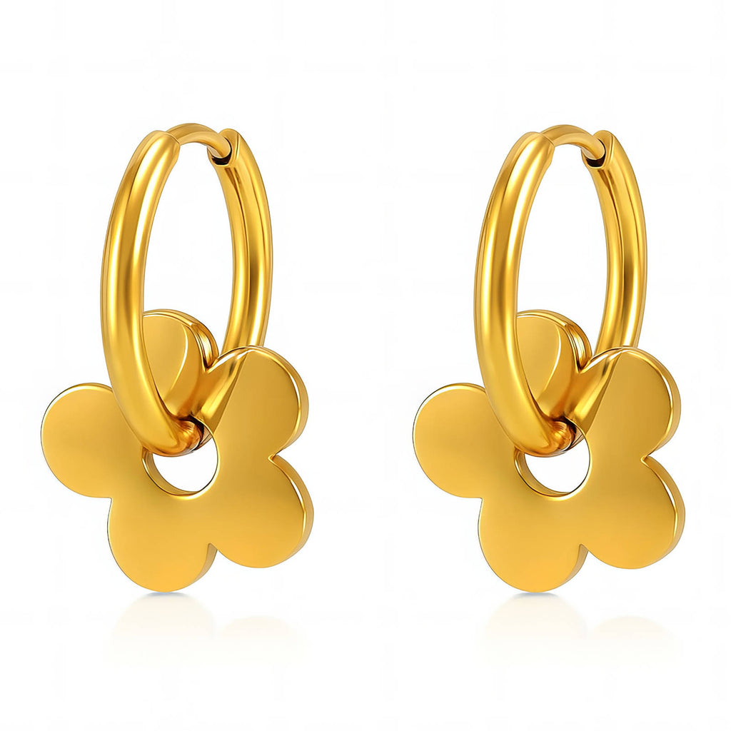 Flowers- Earrings, 18K Gold Plated Steel