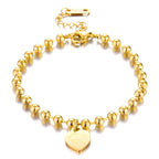 Hearts- Bracelet, 18K Gold Plated Steel