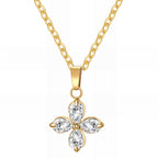 Flower- Necklace, 18K Gold Plated Steel