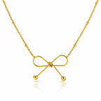 Bow- Necklace, 18K Gold Plated Steel