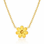 Flower- Necklace, 18K Gold Plated Steel
