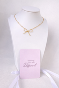 Bow- Necklace, 18K Gold Plated Steel