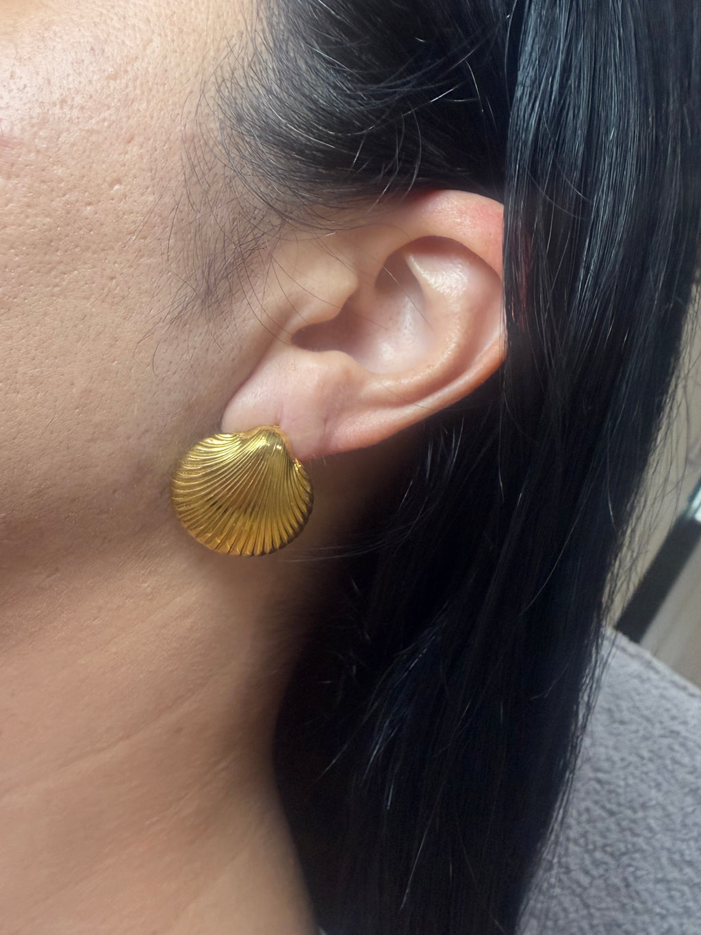 Seashell Stud Earrings 18K Gold Plated Stainless Steel