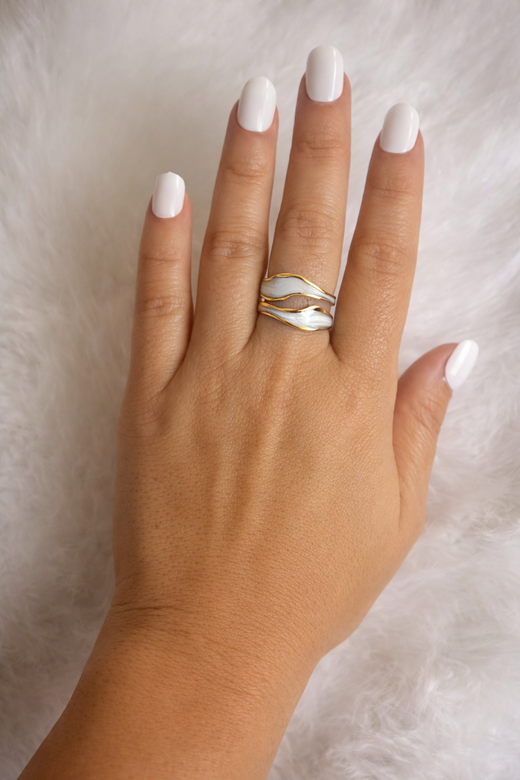 Ring, 18K Gold Plated Steel