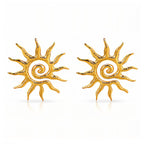 Sun Stud Earrings 18K Gold Plated Stainless Steel