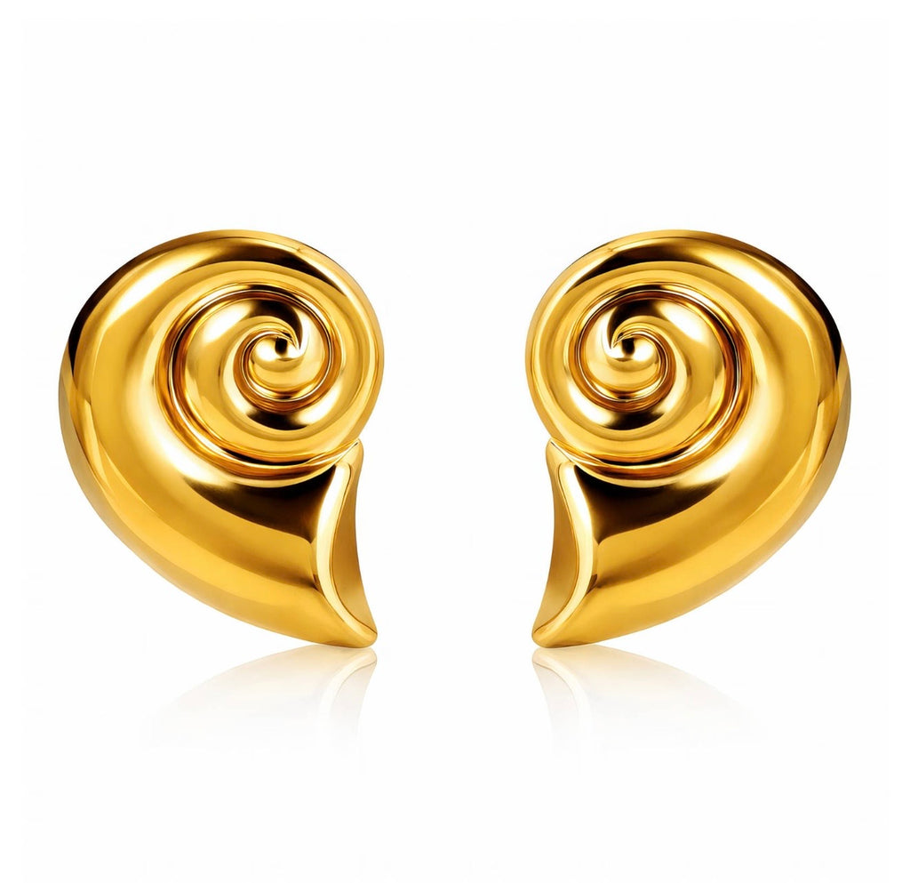 Snail Stud Earrings 18K Gold Plated Stainless Steel