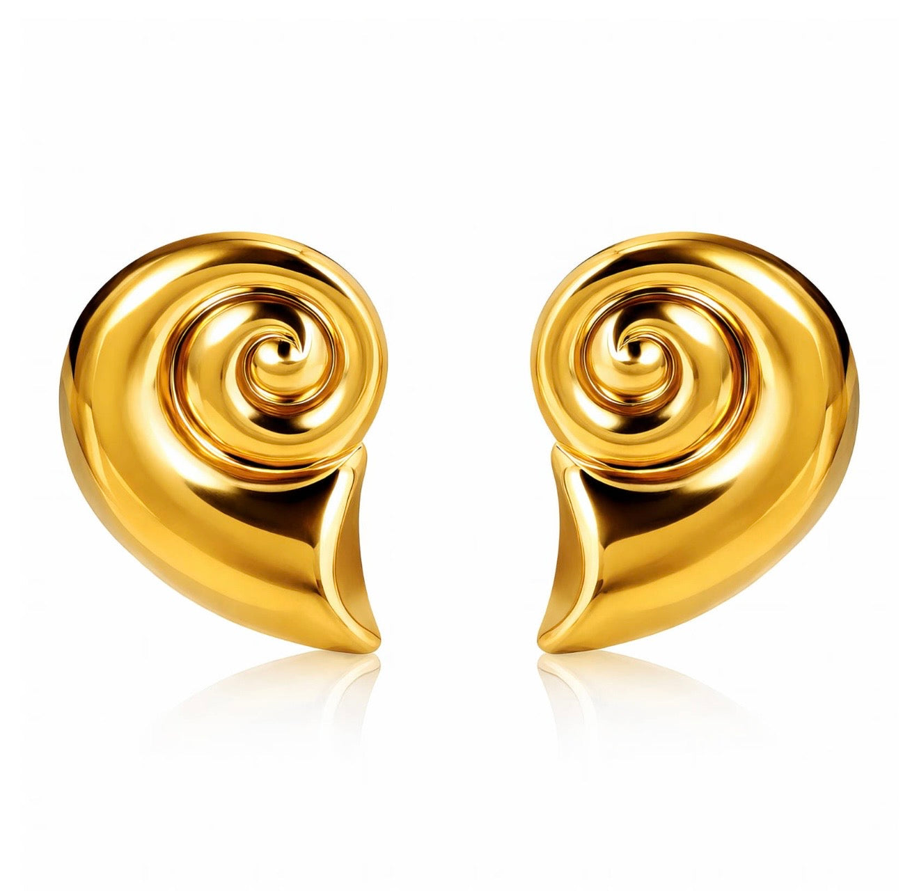 Snail Stud Earrings 18K Gold Plated Stainless Steel