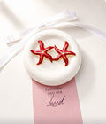 Red Starfish Stud Earrings 18K Gold Plated Stainless Steel with Enamel
