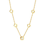4 Hollow Peach Blossoms+ Peach Blossom with White Shell Accessories Necklace