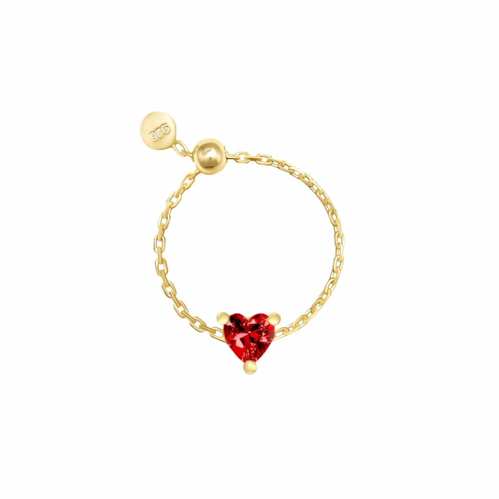 Adjustable Gold-Plated Heart Ring