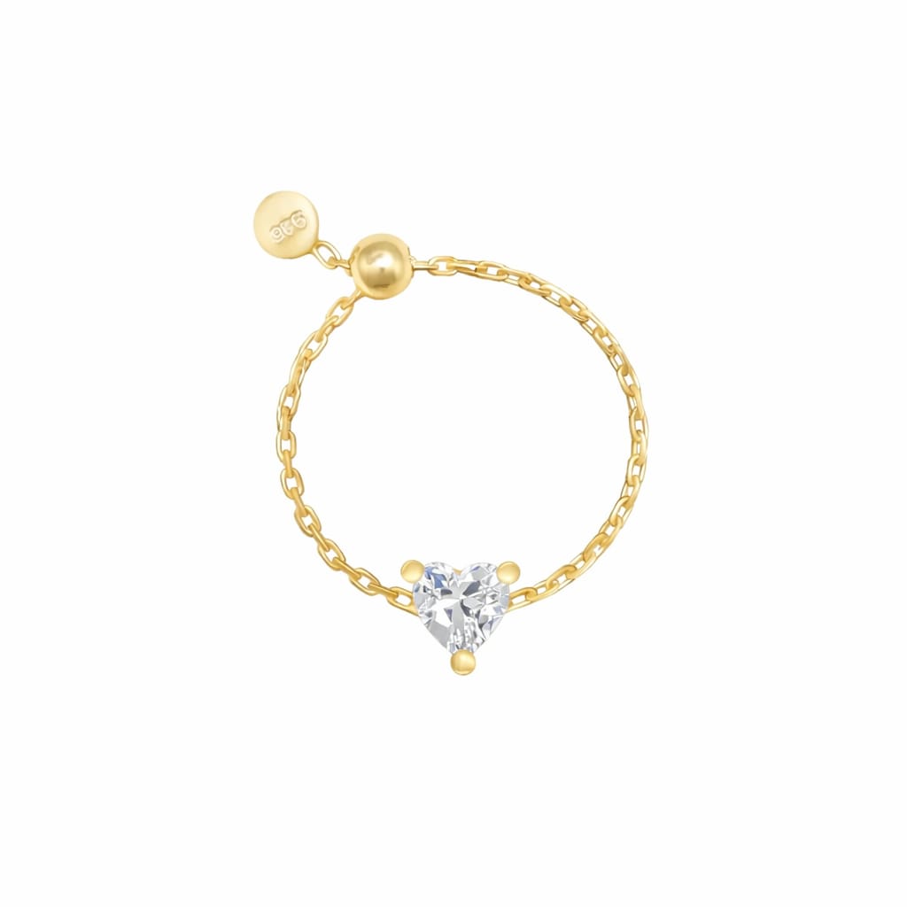 Adjustable Gold-Plated Heart Ring