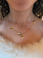 Butterflies- Necklace, 18K Gold Plated Steel
