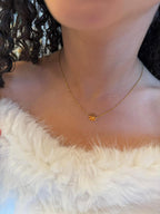 Flower- Necklace, 18K Gold Plated Steel