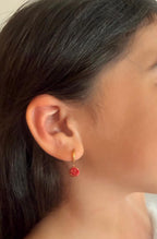 Circle With Smiley Face Stud Earrings