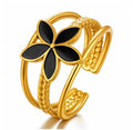 Flower- Ring, 18K Gold Plated Steel
